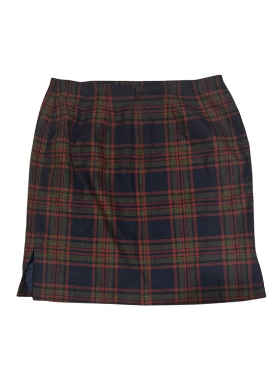 Vtg Jessica Wool Plaid Skirt Knee Length Sz L ASO Clueless Preppy Dark Academia - Picture 2 of 5